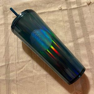 NWT Starbucks Fall 2022 Green Rainbow Dome Venti Tumbler